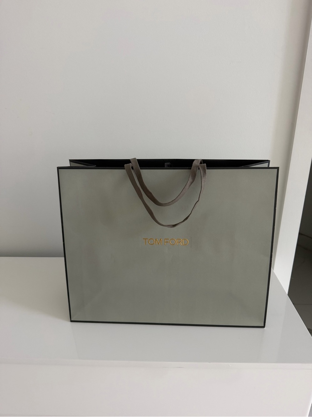 Tom Ford Gray Shopper Tote with Gold Logo